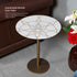 White Marble Coffee Table with Brass Inlay